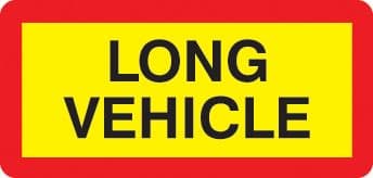 56296 Long vehicle panel 525 x 250mm reflective aluminium (525x250mm) Safety Sign