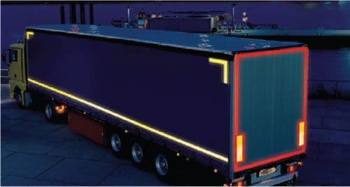 56354 Red lorry marking contour tape 51mmx50m (curtain vehicle)  (51mm x 50M) Safety Sign