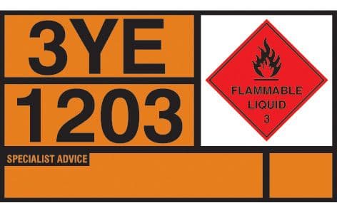56358 Hazchem placard - petrol aluminium  (700x400mm) Safety Sign
