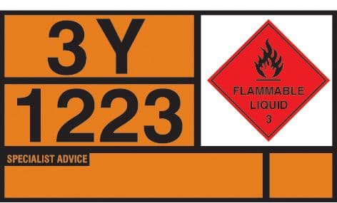56362 Hazchem placard - kerosene aluminium  (700x400mm) Safety Sign