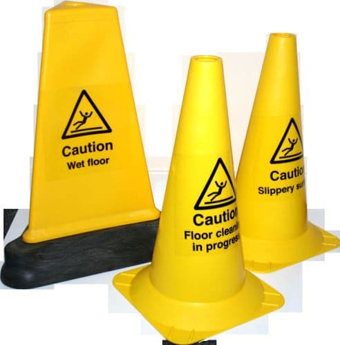 57980 Slippery surface hazard cone round 500mm  (500mm) Safety Sign