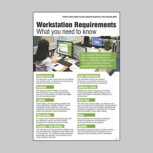 58115 Display screen equipment regulations 1992 poster  (400x600mm) Safety Sign