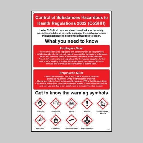 58117 Control substances hazardous to health poster (400x600mm) Safety Sign