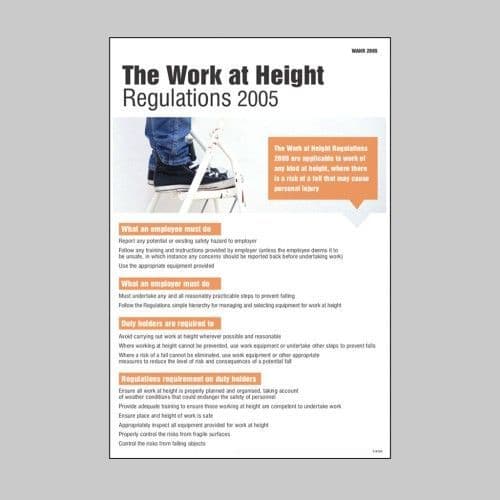 58129 Working at heights regulation poster (400x600mm) Safety Sign