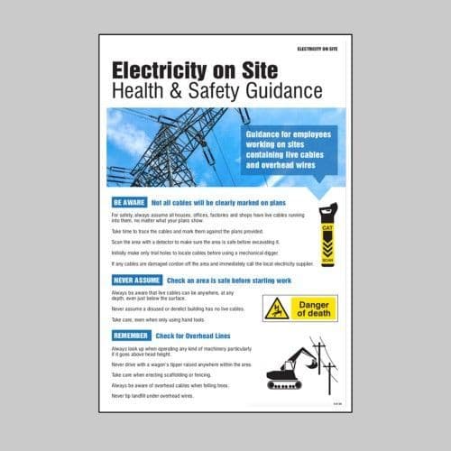 58134 Electricity on site poster (400x600mm) Safety Sign