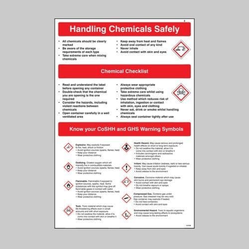 58136 Handling chemicals safely poster (400x600mm) Safety Sign