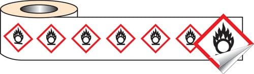 58150 250 S/A labels 100x100mm GHS Label - Oxidiser (100x100mm) Safety Sign