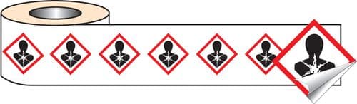 58156 250 S/A labels 100x100mm GHS Label - Health Hazard (100x100mm) Safety Sign