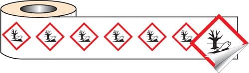 58157 250 S/A labels 100x100mm GHS Label - Environmentally Hazardous  (100x100mm) Safety Sign