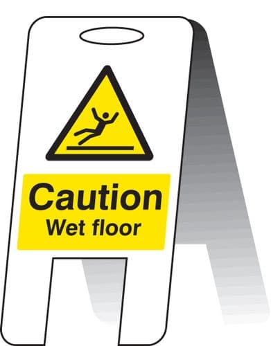 58501 Caution wet floor (self standing folding sign)  (300x600mm) Safety Sign