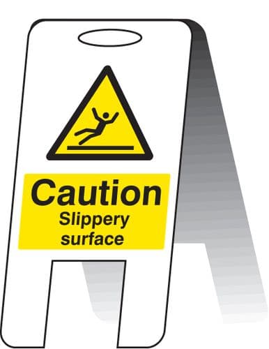 58504 Caution slippery surface (self standing folding sign)  (300x600mm) Safety Sign