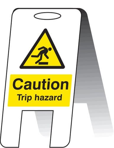 58514 Caution trip hazard (self standing folding sign)  (300x600mm) Safety Sign