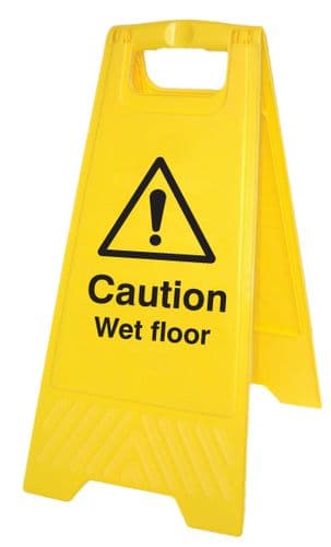 58515 Caution wet floor (free-standing floor sign)  (300x575mm) Safety Sign