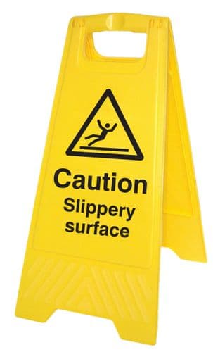 58517 Caution slippery surface (free-standing floor sign)  (300x575mm) Safety Sign