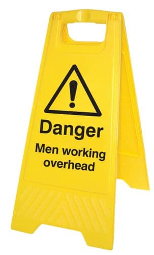 58518 Danger men working overhead (free-standing floor sign) (300x575mm) Safety Sign