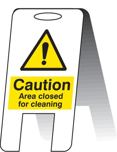 58534 Area closed for cleaning (self standing folding sign) (300x600mm) Safety Sign