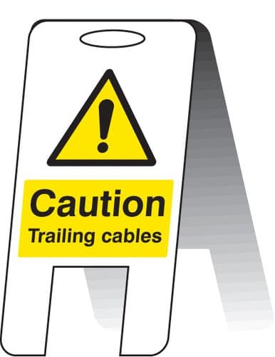 58542 Caution trailing cables (self standing folding sign)  (300x600mm) Safety Sign