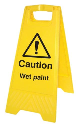 58544 Caution wet paint (free-standing floor sign)  (300x575mm) Safety Sign