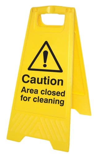 58546 Caution area closed for cleaning (free-standing floor sign)  (300x575mm) Safety Sign
