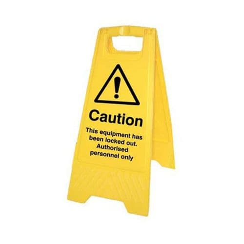 58554 This equipment has been locked out (free-standing floor sign)