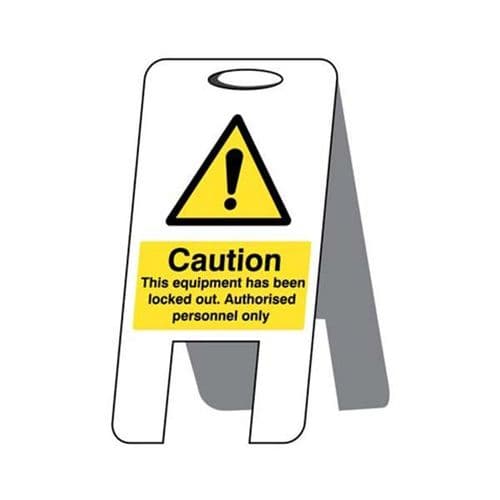 58555 This equipment has been locked out (self standing folding sign)