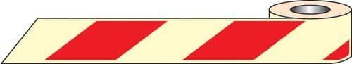 58641 Red/white photoluminescent tape 10mx40mm (10M x 40mm) Safety Sign