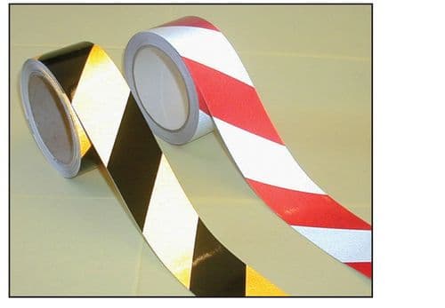 58643 Reflective safety tape red/white 50mm x 25m  (50mm x 25M) Safety Sign