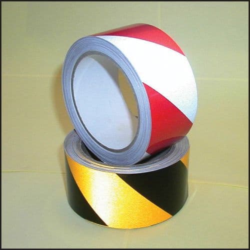 58646 Reflective safety tape black/yellow 50mm x 25m  (50mm x 25M) Safety Sign
