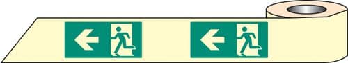 58653 Man arrow left photoluminescent tape 10mx40mm (10M x 40mm) Safety Sign