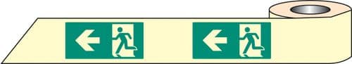 58654 Man arrow left photoluminescent tape 10mx80mm (10M x 80mm Safety Sign