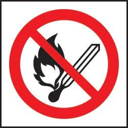 59707 100 S/A labels 50x50mm no naked light  (50x50mm) Safety Sign