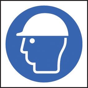 59717 100 S/A labels 50x50mm safety helmet (50x50mm) Safety Sign