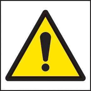 59721 100 S/A labels 50x50mm warning exclamation (50x50mm) Safety Sign