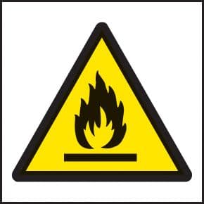 59725 100 S/A labels 50x50mm flammable (50x50mm) Safety Sign