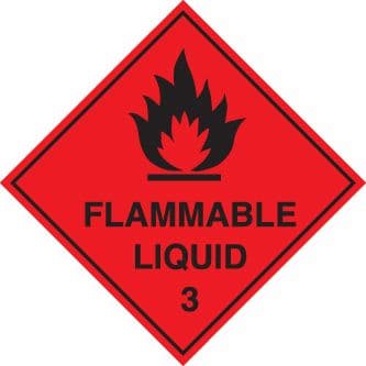 59738 100 S/A labels 100x100mm flammable liquid 3  (100x100mm) Safety Sign