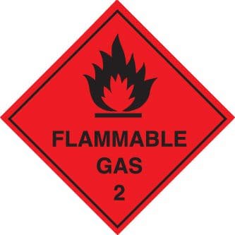 59739 100 S/A labels 100x100mm flammable gas 2  (100x100mm) Safety Sign