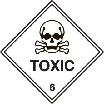 59742 100 S/A labels 100x100mm toxic 6 (100x100mm) Safety Sign