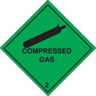 59744 100 S/A labels 100x100mm compressed gas 2 (100x100mm) Safety Sign
