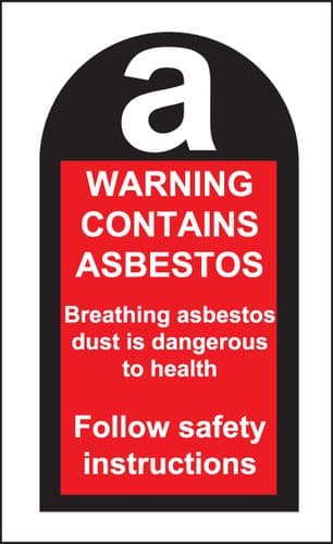 59765 100 S/A labels 27x50mm contains asbestos  (27x50mm) Safety Sign