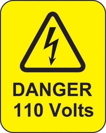 59769 Danger 110 volts roll of 100 labels 40x50mm (40x50mm) Safety Sign