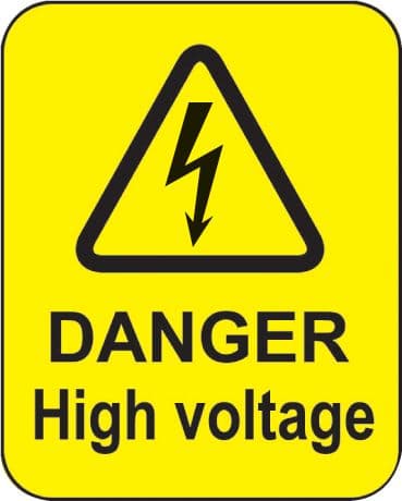 59793 Danger high voltage roll of 100 labels 40x50mm (40x50mm) Safety Sign