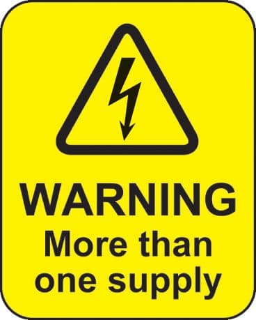 59814 Warning more than one supply roll of 100 labels 40x50mm  (40x50mm) Safety Sign