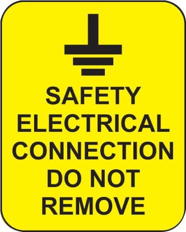 59816 Safety electrical connection do not remove roll of 100 labels 40x50mm (40x50mm) Safety Sign