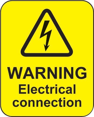 59817 Warning electrical connection roll of 100 labels 40x50mm 40x50mm ...