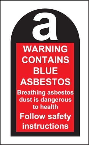 59832 100 S/A labels 27x50mm contains blue asbestos  (27x50mm) Safety Sign