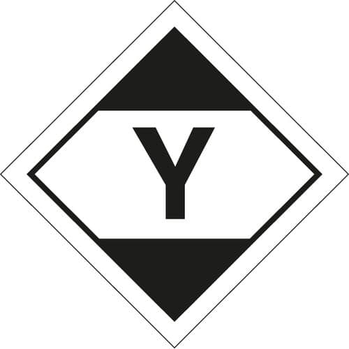 59838 LQ diamond Y - air transport (ADR 2011) 100x100mm roll of 100 (100x100mm) Safety Sign