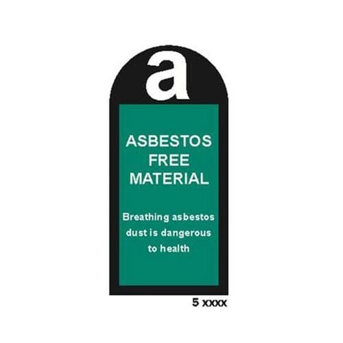 59869 Asbestos free material -   roll of 100 self adhesive vinyl labels 27x50mm