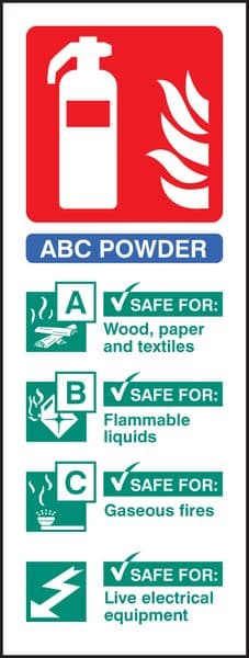 81216S Dry powder identification 75x200mm Rigid PVC with SAV Backing ...