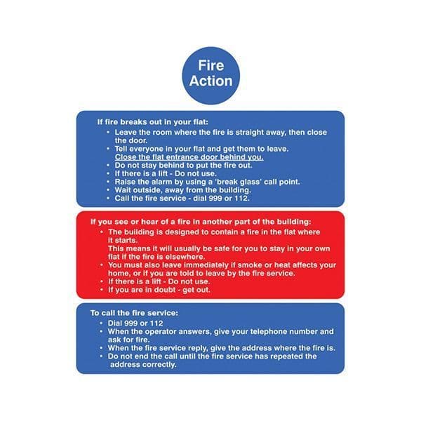 Fire Action Notice (Stay Put) For Flats - Sign Service - View #11