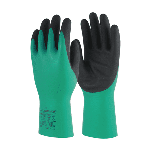 BETACHEM-XF Dual Coated Nitrile Chemical Gauntlet- Pack of 5